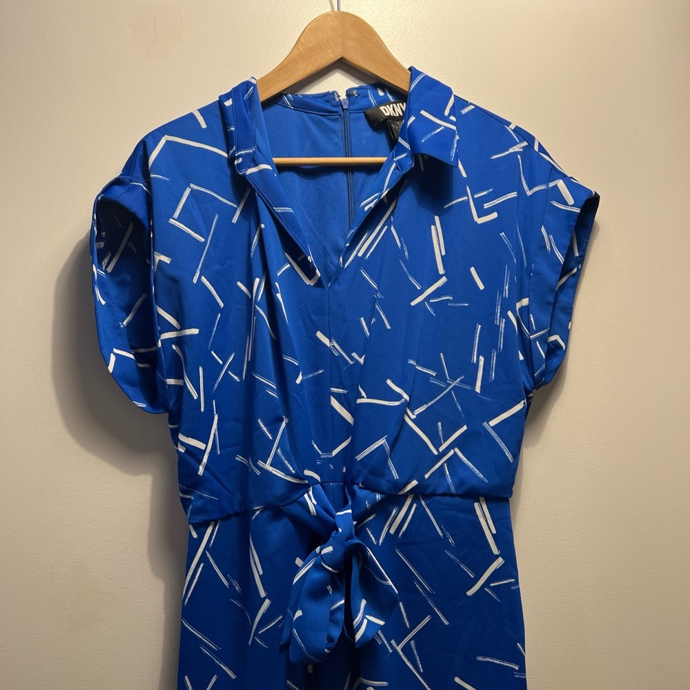 DKNY Blue Short Sleeve jumpsuit